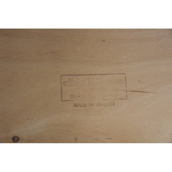 Image 1 of Ensemble de 4 chaises vintage en chêne et tissu, Suède 1950