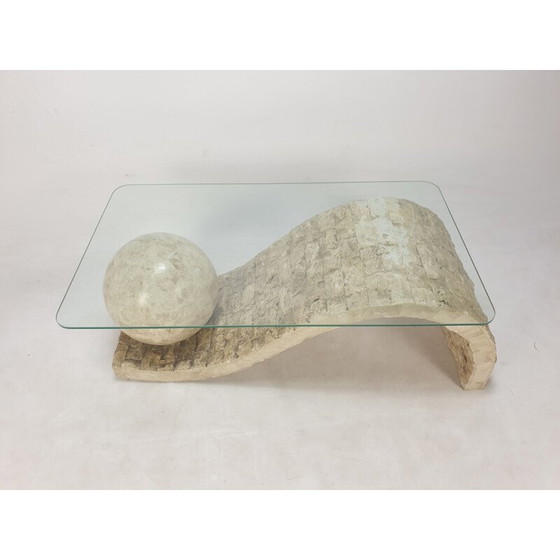 Image 1 of Table basse vintage en pierre de mactan par Magnussen Ponte, 1980