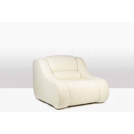 Image 1 of Paire de fauteuils rectangulaires vintage à fines boucles, Italie