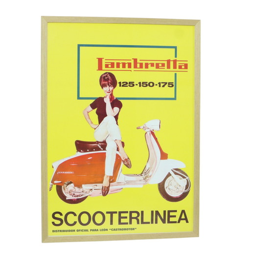Image 1 of Poster Lambretta vintage encadré