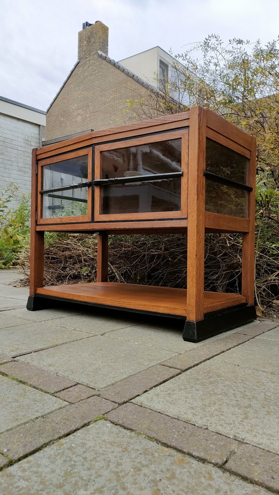 Image 1 of Unique Art Deco cabinet Amsterdam School Display case Cupboard