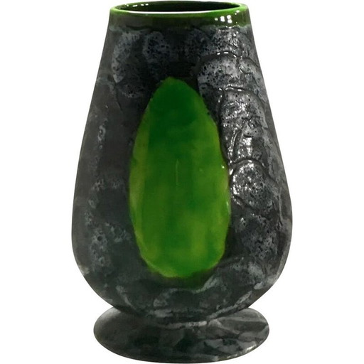 Vase vintage en céramique verte, 1960