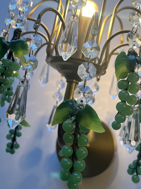 Image 1 of Ensemble de 2 appliques vintage italiennes en raisin vert