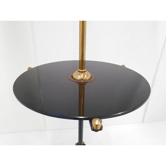 Image 1 of Lampadaire vintage en laiton et nylon, France 1950