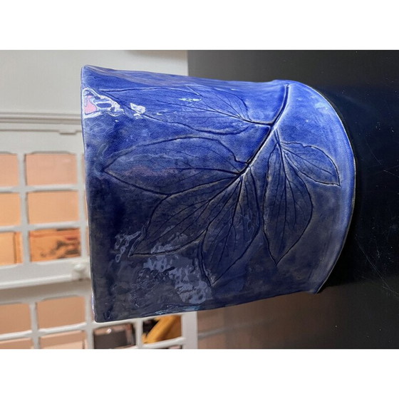 Image 1 of Pot vintage en céramique bleue, 1980