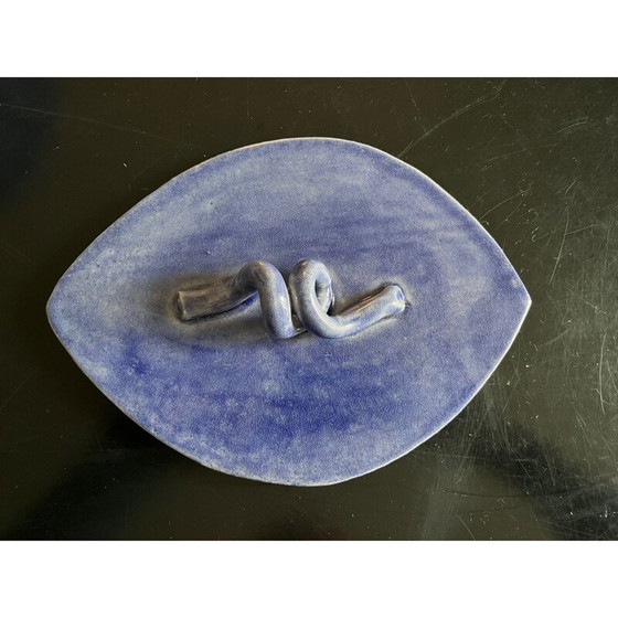 Image 1 of Pot vintage en céramique bleue, 1980