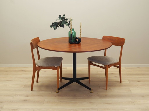 Table ronde en teck, Design italien, 1970S, Production : Italie