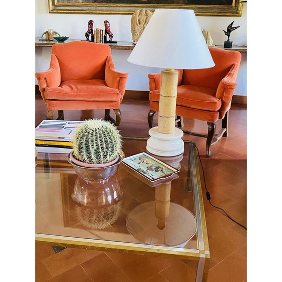Image 1 of Lampe de table vintage Hollywood regency en bambou Rcm 1867, Italie 1970