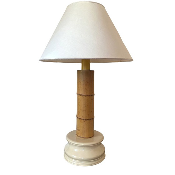 Image 1 of Lampe de table vintage Hollywood regency en bambou Rcm 1867, Italie 1970