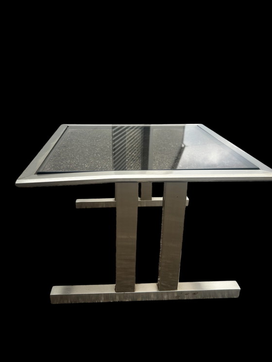 Image 1 of Tables Gigogne en Acier Brossé 1970