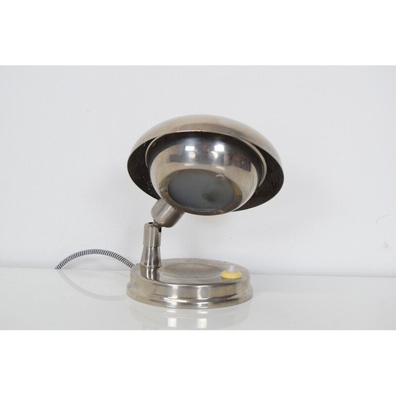 Image 1 of Lampe de table vintage Art déco en chrome, métal et verre, Tchécoslovaquie, années 1930