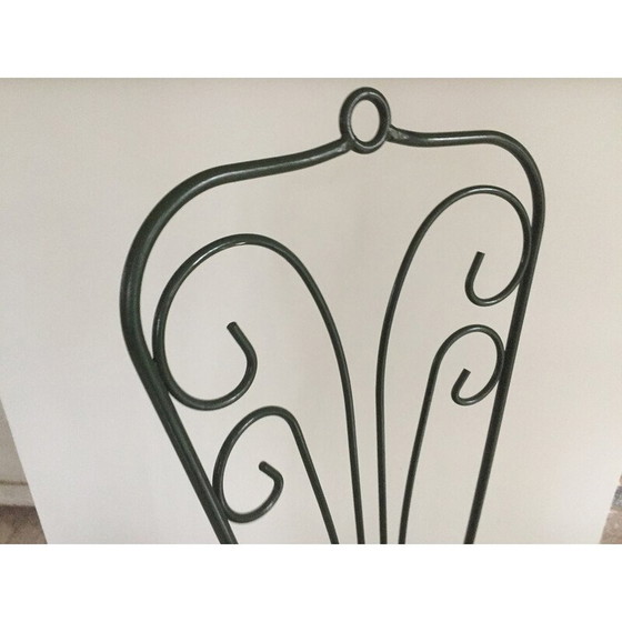 Image 1 of Chaise de jardin vintage en acier moulé et tissu à motifs d'éléphants