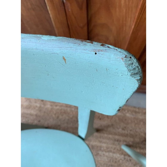 Image 1 of Ensemble de 4 chaises de bistro vintage vertes