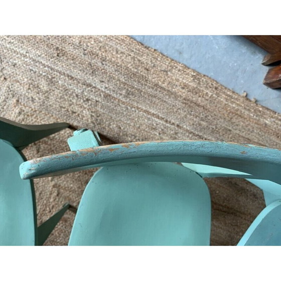 Image 1 of Ensemble de 4 chaises de bistro vintage vertes