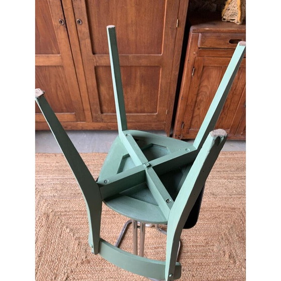 Image 1 of Ensemble de 4 chaises de bistro vintage vertes