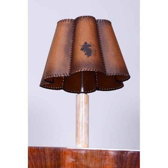 Image 1 of Lampe de table vintage Art Déco en acier chromé et marbre, Tchécoslovaquie 1920
