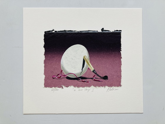 Image 1 of Sharon Amir - Œuf sérigraphié vintage - "A Love Story I I" - Z L