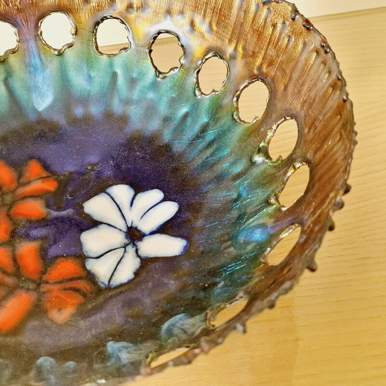 Image 1 of Coupe à fruits vintage en cuivre émaillé par Laurana Pesaro, 1970