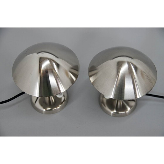 Image 1 of Paire de lampes de table "Bauhaus" en acier nickelé, 1930