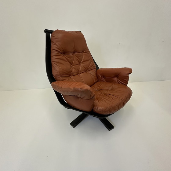 Image 1 of Hans Brattrud For Hove Möbler Swivel Chair , 1970's