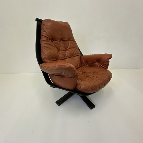Image 1 of Hans Brattrud For Hove Möbler Swivel Chair , 1970's