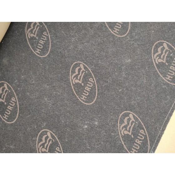 Image 1 of Canapé scandinave vintage en cuir beige clair par Hurup Mobelfabrik, 1970