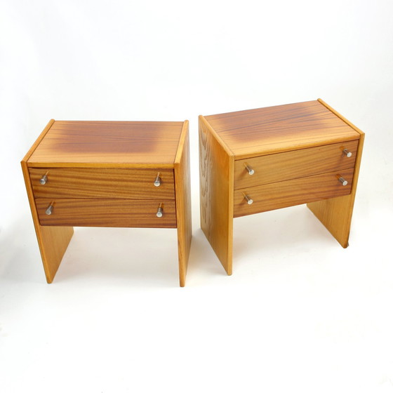 Image 1 of Ensemble de 2 tables de chevet en acajou par Up Zavody, Tchécoslovaquie 1970S