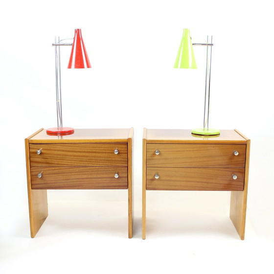 Image 1 of Ensemble de 2 tables de chevet en acajou par Up Zavody, Tchécoslovaquie 1970S