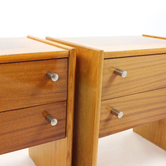 Image 1 of Ensemble de 2 tables de chevet en acajou par Up Zavody, Tchécoslovaquie 1970S