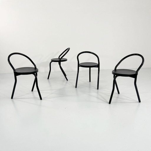 Ensemble de 4 chaises postmodernes, 1980S