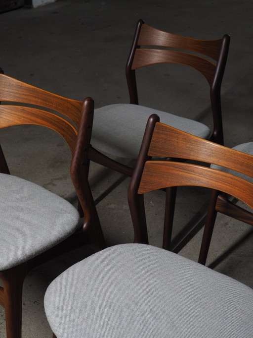 4X chaises de salle à manger Erik Buch modèle 310