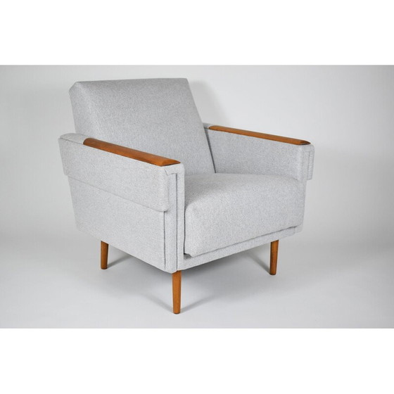 Image 1 of Fauteuil DDR vintage tissu gris 1960