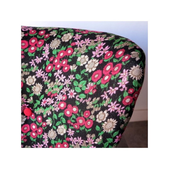 Image 1 of Chaise de cocktail vintage à fleurs, 1950