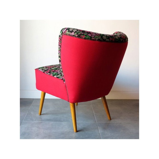 Image 1 of Chaise de cocktail vintage à fleurs, 1950