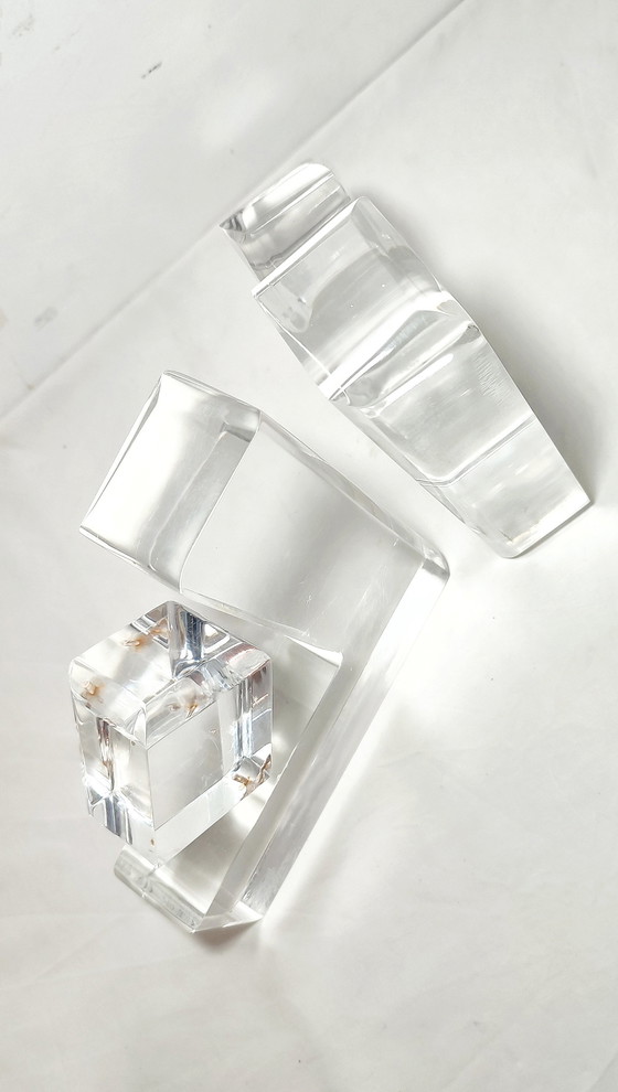 Image 1 of Paire de serre-livres en méthacrylate. Espagne, années 1980.