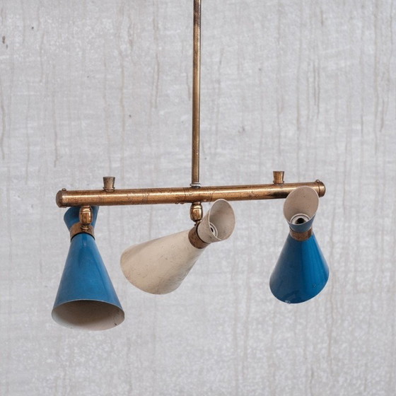 Image 1 of Lampe suspendue réglable en laiton, Italie 1960