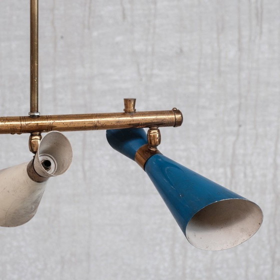 Image 1 of Lampe suspendue réglable en laiton, Italie 1960