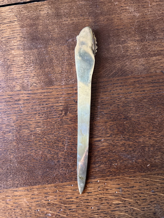 Image 1 of Coupe Papier En Bronze Doré Signé Louis Riche