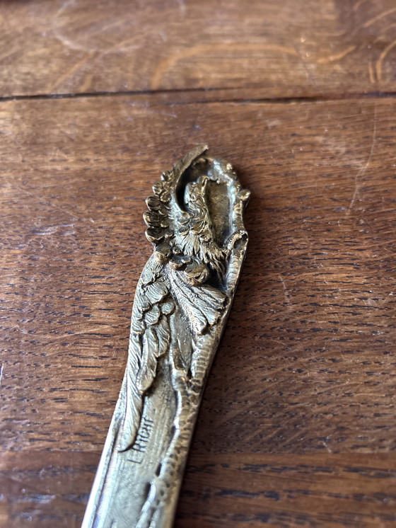 Image 1 of Coupe Papier En Bronze Doré Signé Louis Riche