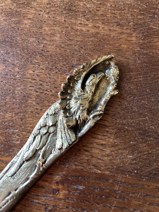 Image 1 of Coupe Papier En Bronze Doré Signé Louis Riche