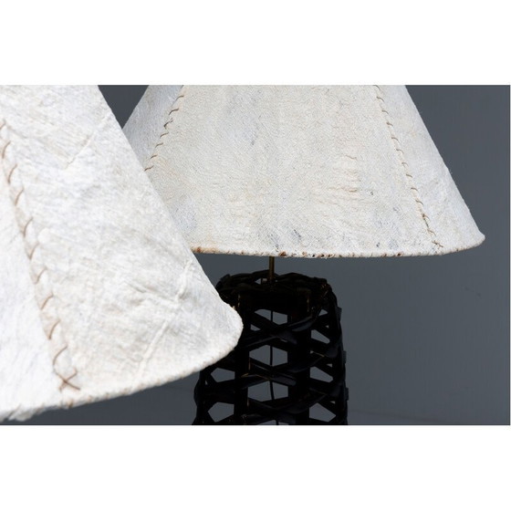 Image 1 of Lampadaire vintage en rotin, France 1980