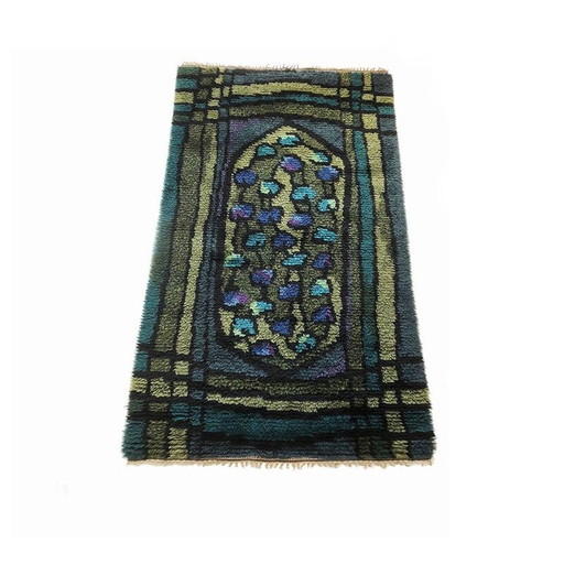 Tapis vintage à poils longs de Rya, Suède 1960