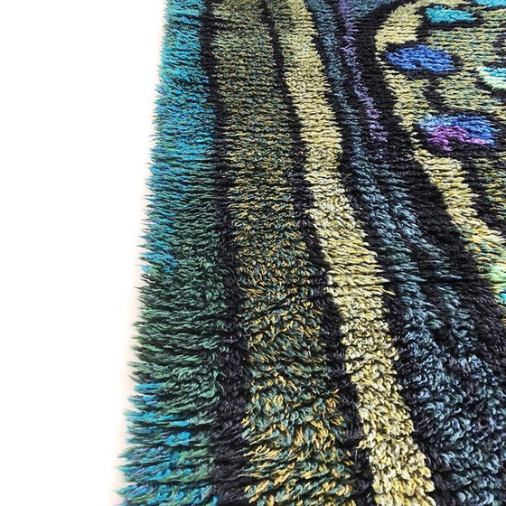 Image 1 of Tapis vintage à poils longs de Rya, Suède 1960