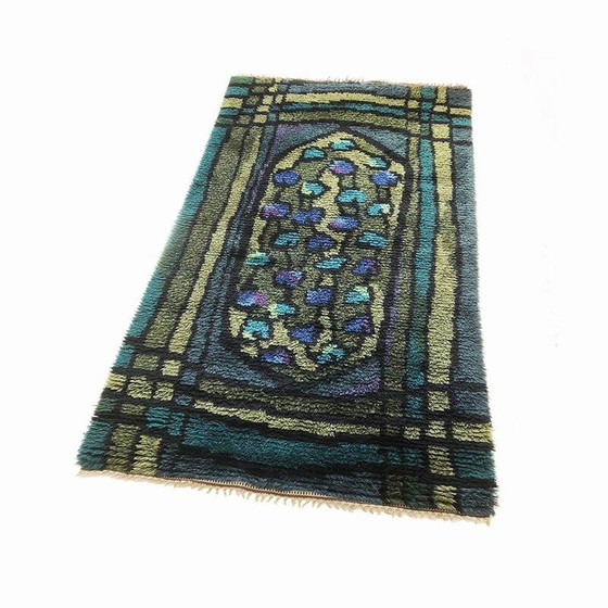 Image 1 of Tapis vintage à poils longs de Rya, Suède 1960