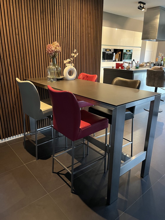 Image 1 of Bert Plantagie 4 tabourets de bar en cuir