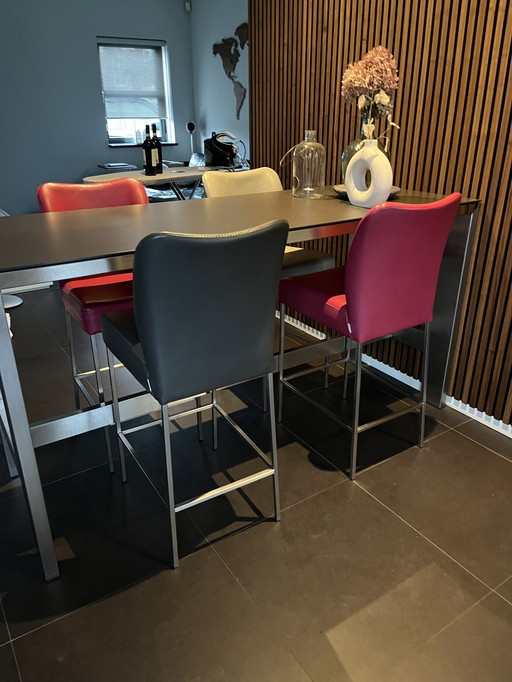 Bert Plantagie 4 tabourets de bar en cuir