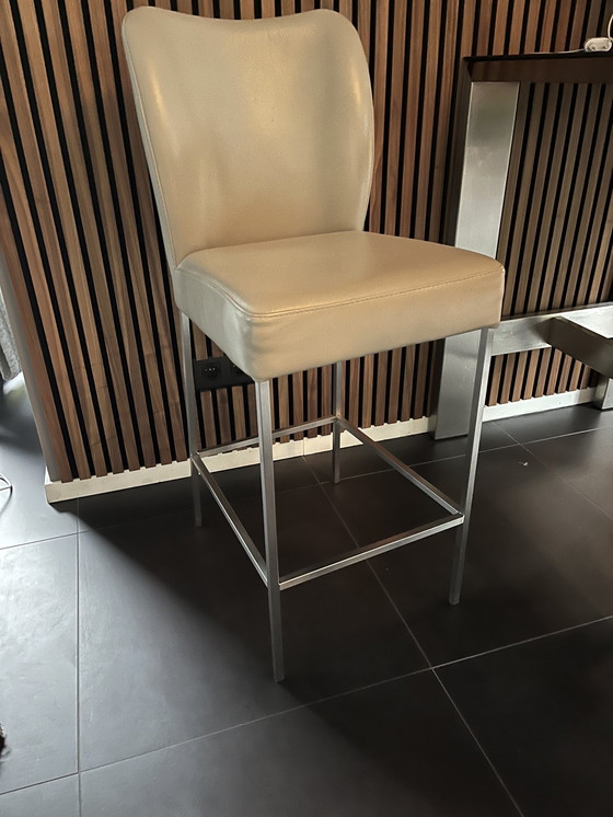 Image 1 of Bert Plantagie 4 tabourets de bar en cuir