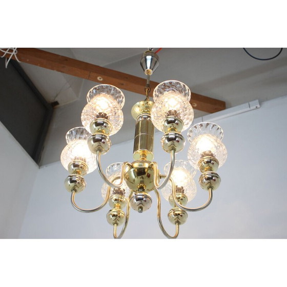 Image 1 of Lustre vintage de Kamenický Šenov, Tchécoslovaquie 1950