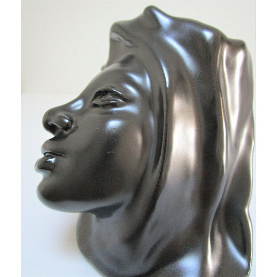 Image 1 of Céramique anthropomorphe vintage avec émail noir, 1960
