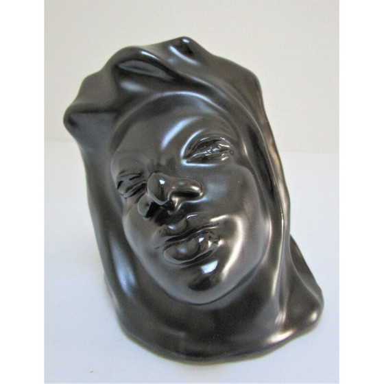 Image 1 of Céramique anthropomorphe vintage avec émail noir, 1960